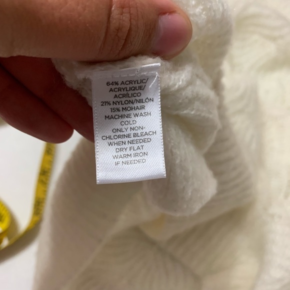 Ann Taylor LOFT Cream Cropped Open Knit Sweater, Women’s Size XL - Picture 3 of 6